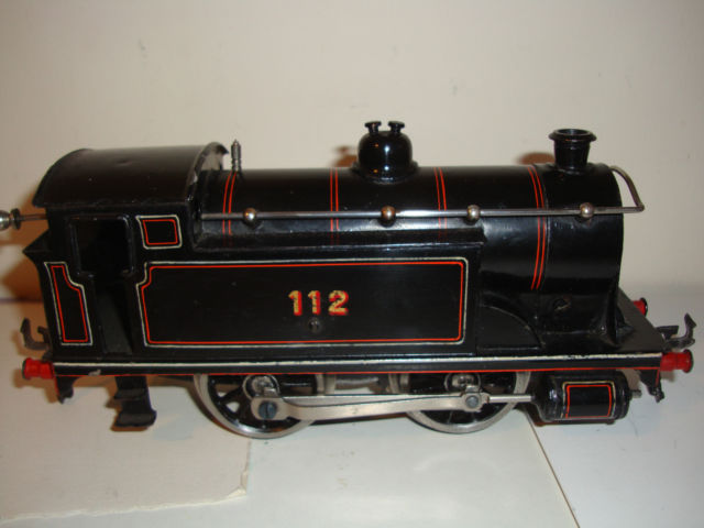 Bing for Bassett-Lowke clockwork 0-4-0 tank locomotive, LNWR livery, number 112, circa 1929