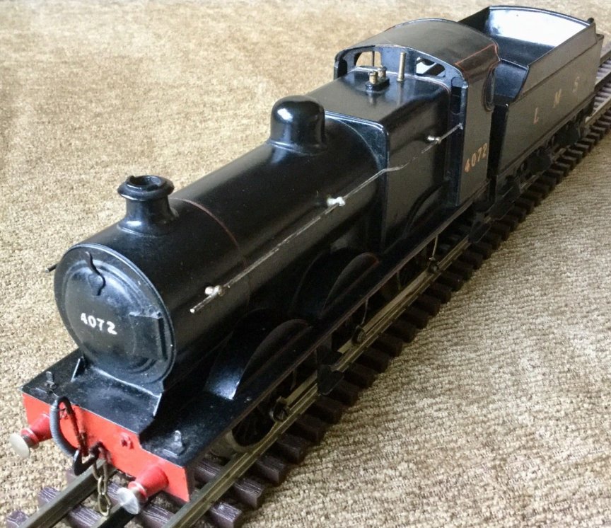 Bassett-Lowke clockwork Fowler 4F 0-6-0 tender locomotive, LMS livery, number 4072