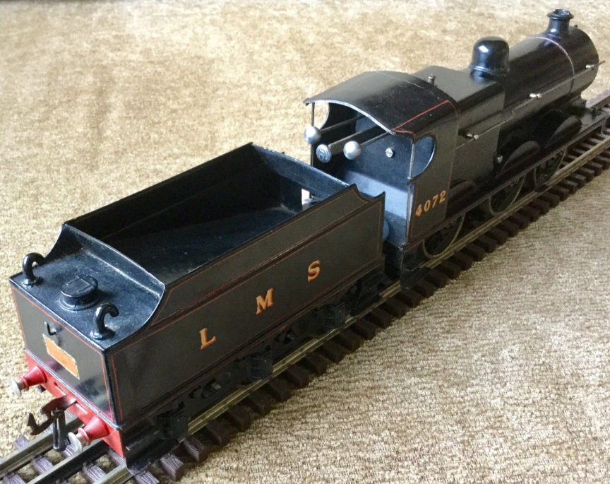 Bassett-Lowke clockwork Fowler 4F 0-6-0 tender locomotive, LMS livery, number 4072