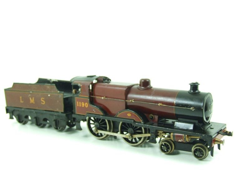 Bassett-Lowke clockwork LMS 4-4-0 tender locomotive Compound, maroon, number 1190, circa 1928-35