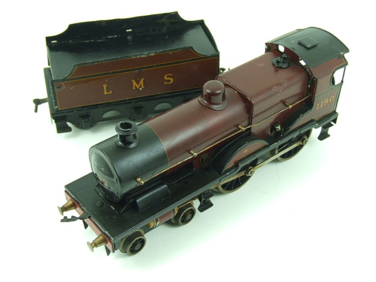 Bassett-Lowke clockwork LMS 4-4-0 tender locomotive Compound, maroon, number 1190, circa 1928-35