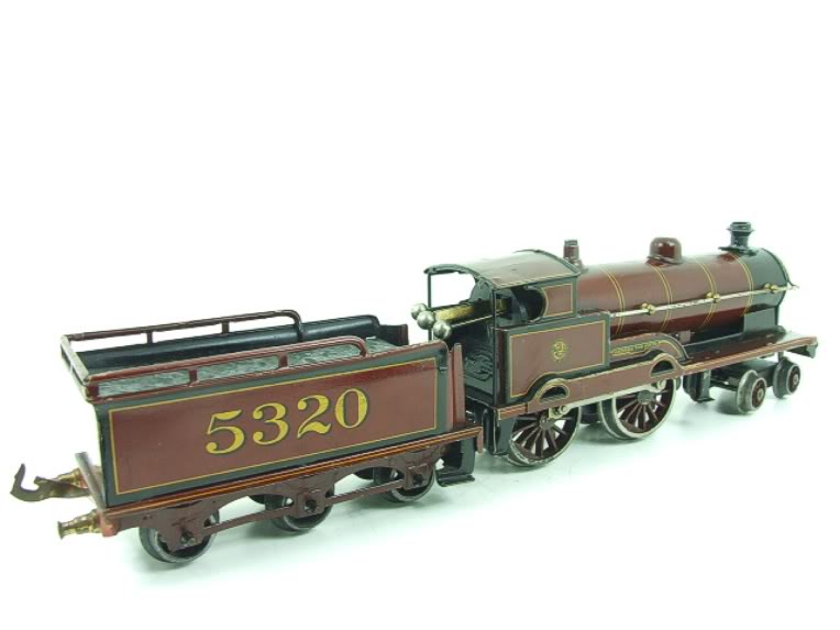 Bassett-Lowke clockwork LMS 4-4-0 tender locomotive George The Fifth, maroon, number 5320, circa 1924-27