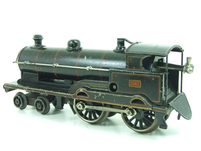 Bassett-Lowke clockwork LNWR 4-4-0 tender locomotive George The Fifth, black, number 2663, circa 1919