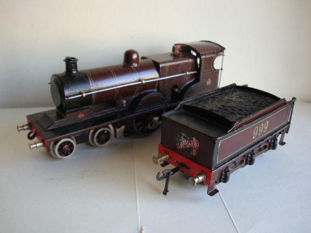 Bing for Bassett-Lowke clockwork MR 4-4-0 tender locomotive, number 999, circa 1910