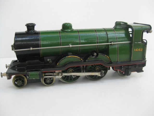 Bing for Bassett-Lowke clockwork GNR Atlantic 4-4-2 tender locomotive, GNR livery, number 1442, 1912-15 and 1920-22