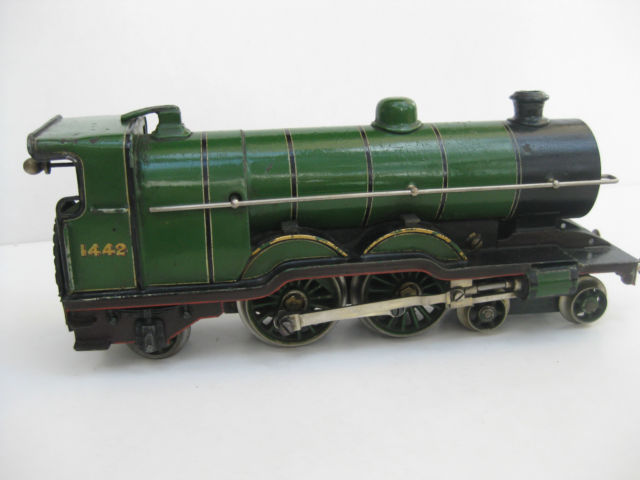 Bing for Bassett-Lowke clockwork GNR Atlantic 4-4-2 tender locomotive, GNR livery, number 1442, 1912-15 and 1920-22