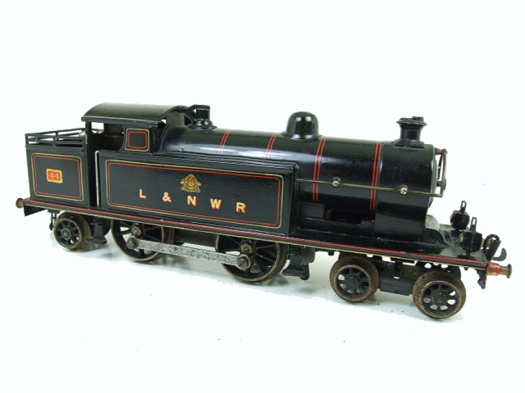 Bing for Bassett-Lowke clockwork 4-4-2 Precursor tank locomotive, LNWR livery, number 44