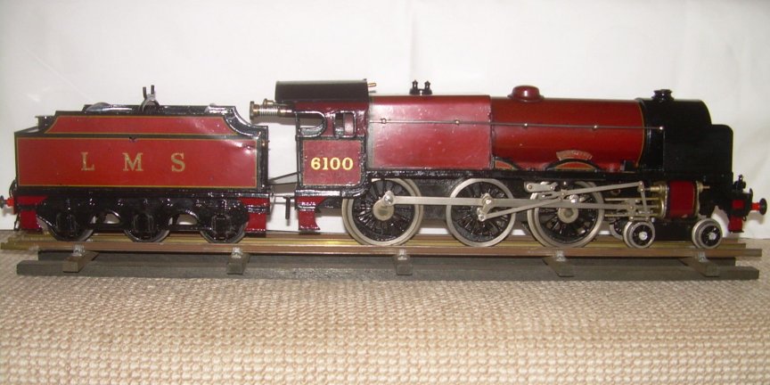 Bassett-Lowke clockwork LMS 4-6-0 tender locomotive Royal Scot, number 6100, with smoke deflectors, 1937-52