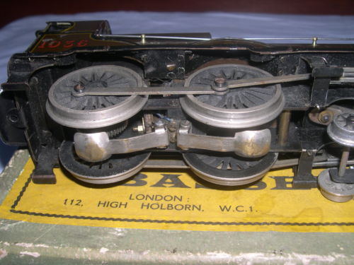 Bassett-Lowke electric LMS 4-4-0 tender locomotive Compound, maroon, number 1036, circa 1948-50