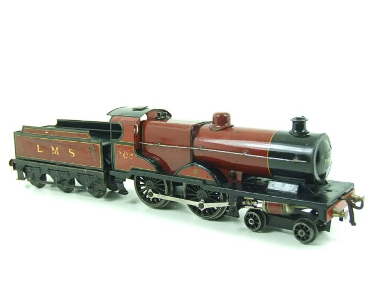 Bassett-Lowke electric LMS 4-4-0 tender locomotive Compound, maroon, number 1108, circa 1936-40