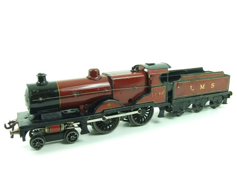 Bassett-Lowke electric LMS 4-4-0 tender locomotive Compound, maroon, number 1108, circa 1936-40