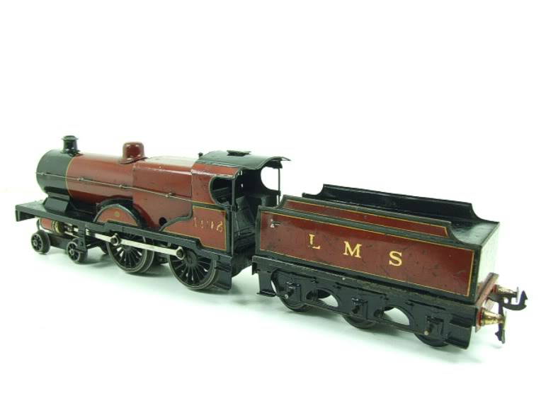 Bassett-Lowke electric LMS 4-4-0 tender locomotive Compound, maroon, number 1108, circa 1936-40
