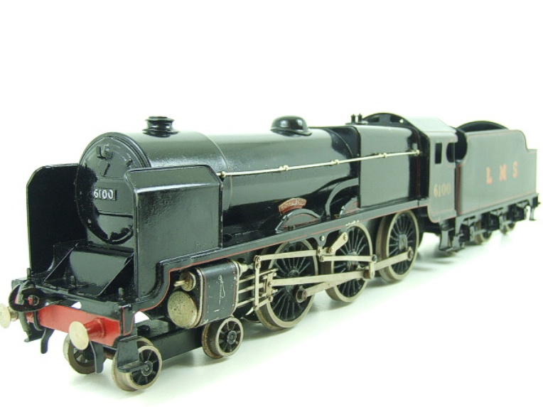 Bassett-Lowke electric LMS 4-6-0 tender locomotive Royal Scot, number 6100, black, with smoke deflectors, circa 1948-52