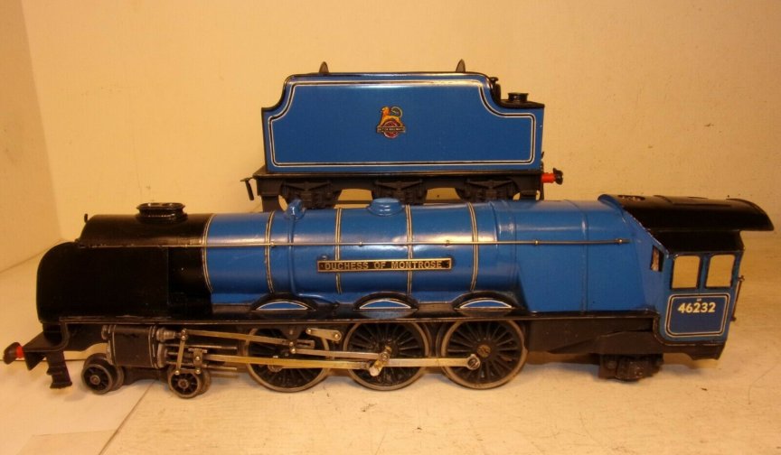 Bassett-Lowke electric BR blue unstreamlined Coronation Class 4-6-2 tender locomotive Duchess of Montrose, number 46232, circa 1950