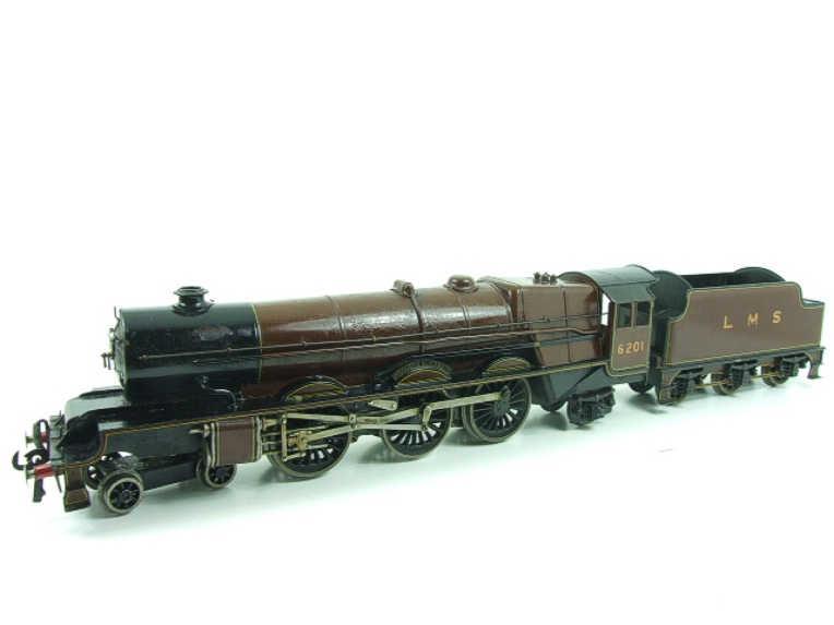 Bassett-Lowke electric LMS Princess Royal Class 4-6-2 tender locomotive Princess Elizabeth, number 6201, sans serif