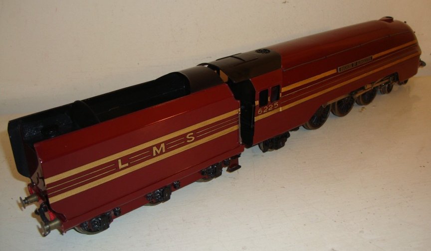 Bassett-Lowke electric LMS streamlined Coronation Class 4-6-2 tender locomotive Duchess of Gloucester, number 6225