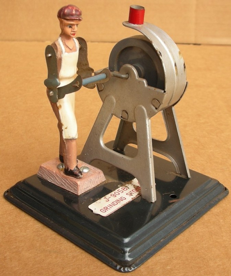 J-9058 Grind Stone, Linemar, Made in Japan, 3.0 inches by 3.0 inches, 3.5 inches tall