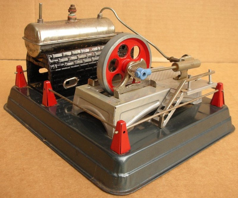 Marx Horizontal Steam Engine, Linemar, Made in Japan, 8.75 inches by 7 inches, 5.25 inches high