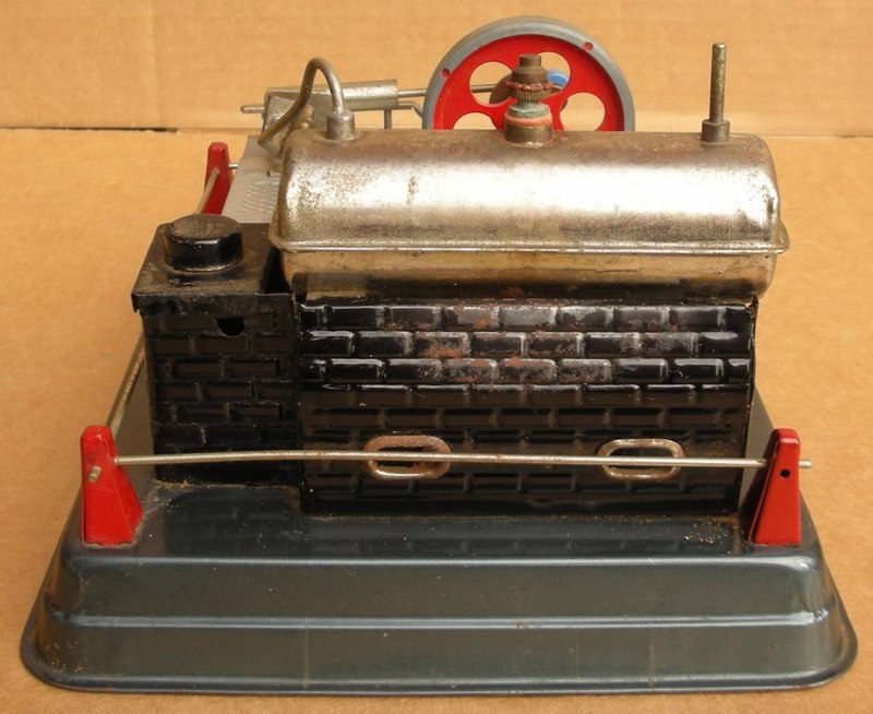 Marx Horizontal Steam Engine, Linemar, Made in Japan, 8.75 inches by 7 inches, 5.25 inches high